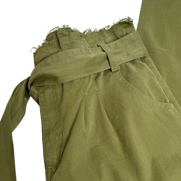 Hudson remi high rise paperbag straight leg pants in olive green size 30 - Picture 15 of 16